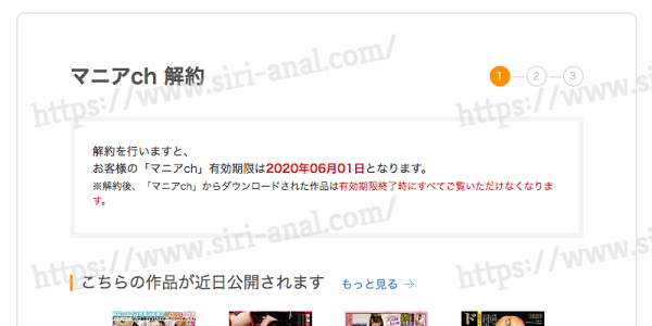 【マニアch】解約有効期限